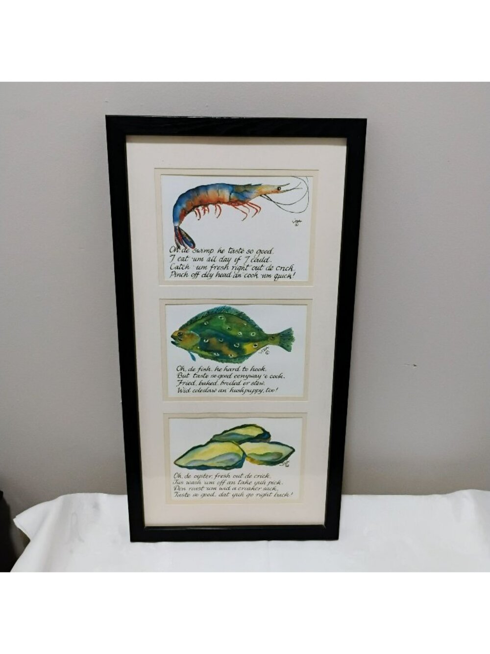 Vida Miller Gullah Odes Framed Coastal Art Print Set, South Carolina 21x11 Decor